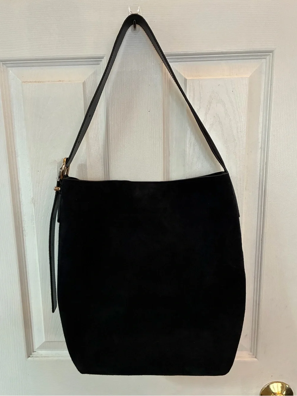 NWT Madewell The Essential Suede Bucket Tote Bag Deep Indigo Navy Dust Bag NM988